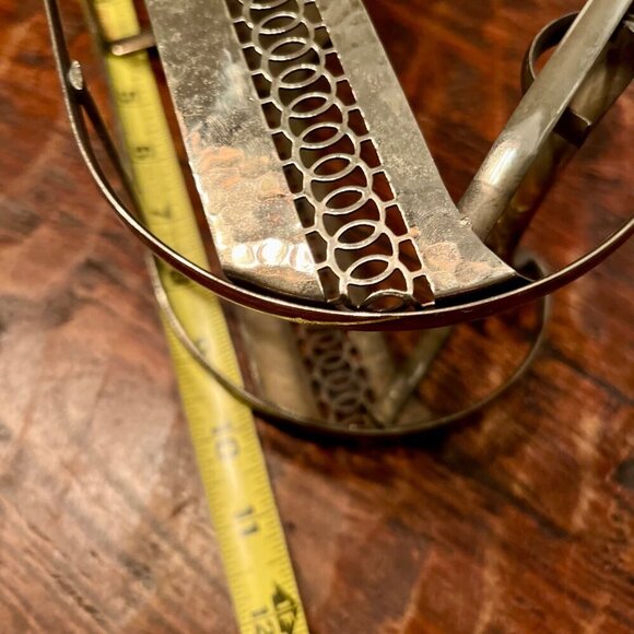 Vintage Hammered Metal Decorative Sleigh Wine Holder - Picture 7 of 7